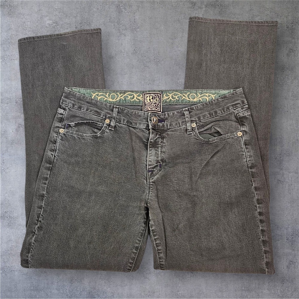 Rich‎ & Skinny Women's Gray Stretch Denim Straight Leg Jeans Size 32 L12